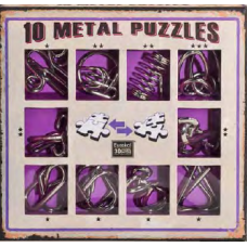 Набор из 10 металических головоломок Фиолетовый