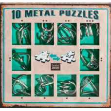 Набор из 10 металических головоломок Зелёный