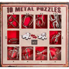 Набор из 10 металических головоломок Красный