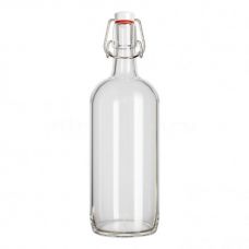 Бутылка 1 литр с бугельной пробкой прозрачная